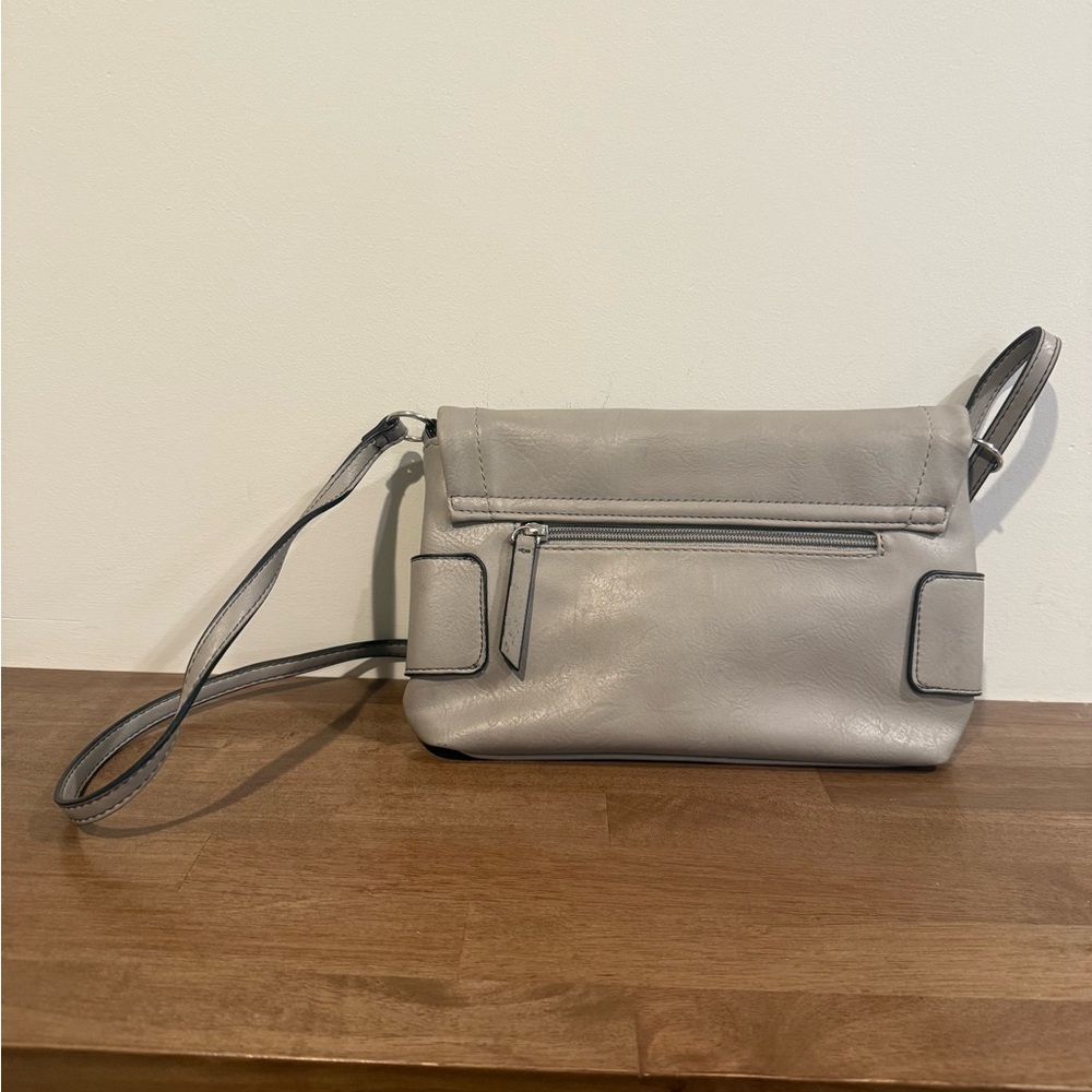 Nicole Miller Gray Leather Crossbody Bag with Adjustable Strap - Picture 5 of 7